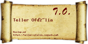 Teller Ofélia névjegykártya